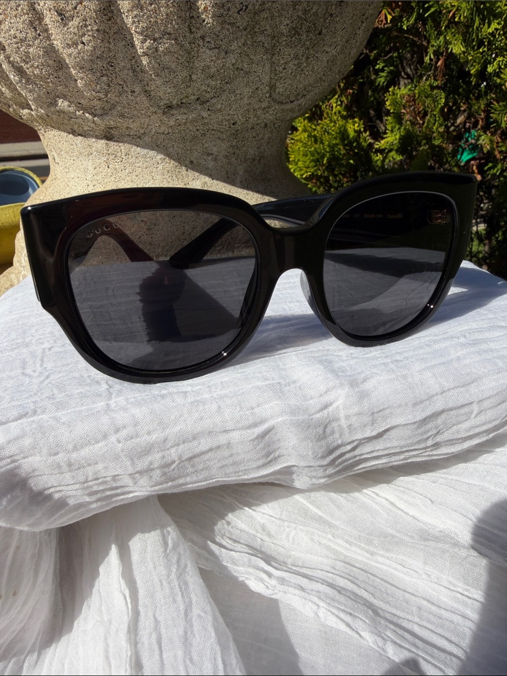 Gucci Black Sunglasses with Gold GG Emblem